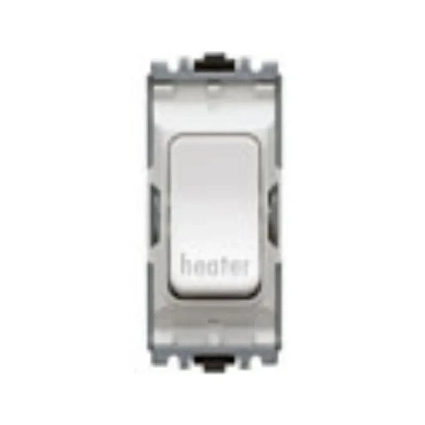 Grid Switch 1 Way DP 20A Brushed Stainless Steel Black Inserts