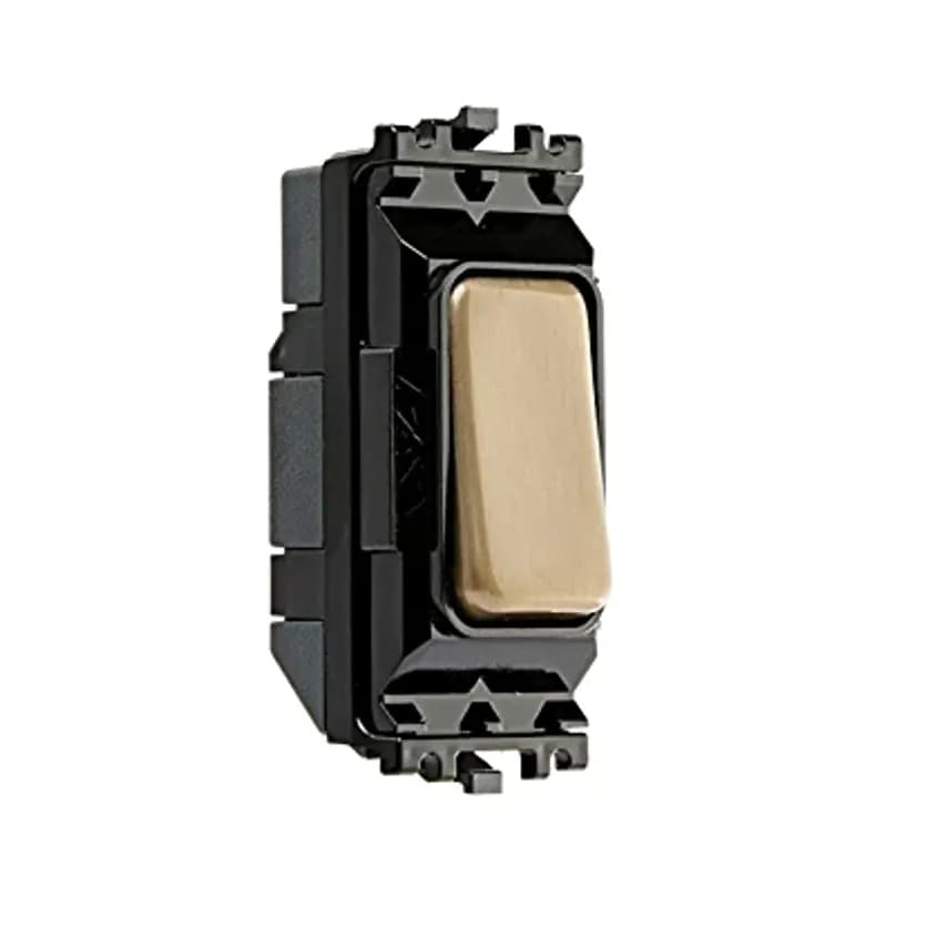 Grid Switch 1 Way SP 20A Satin Gold Black Insert