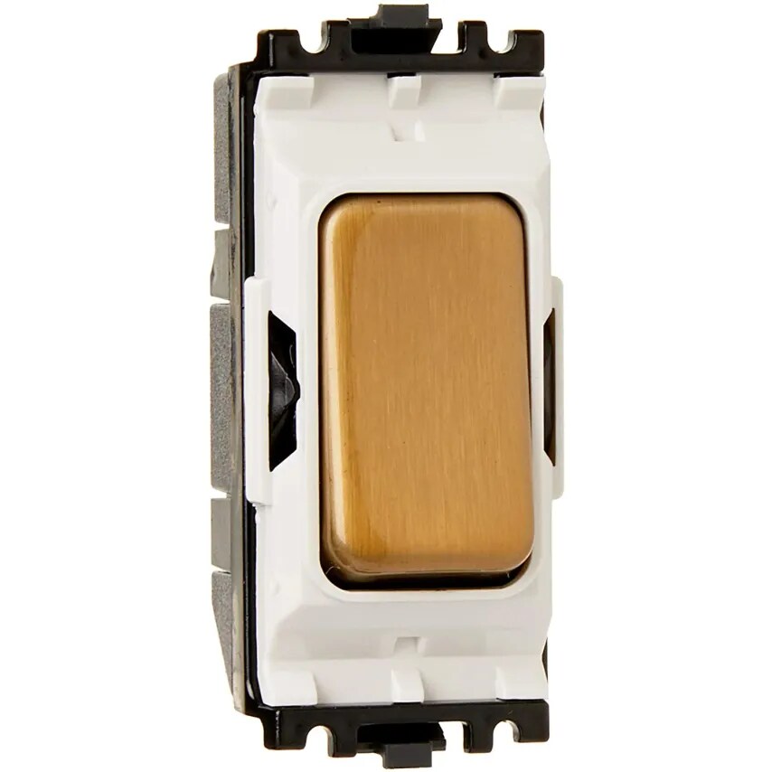 Grid Switch 2 Way SP 10A Satin Gold White Insert