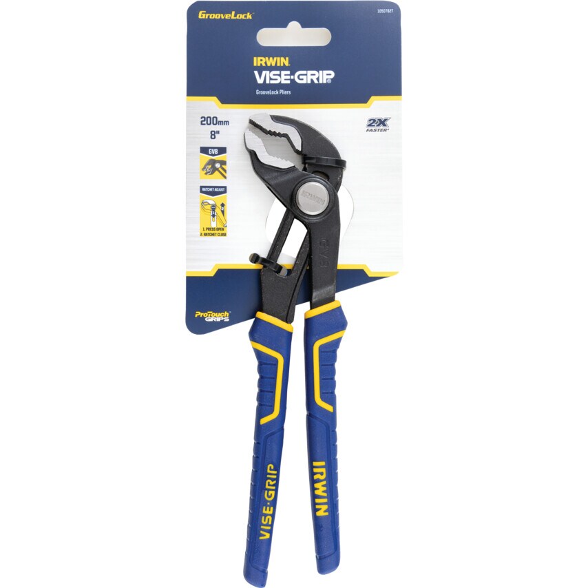 Groovelock 200mm Water Pump Pliers, 44.5mm Jaw Capacity