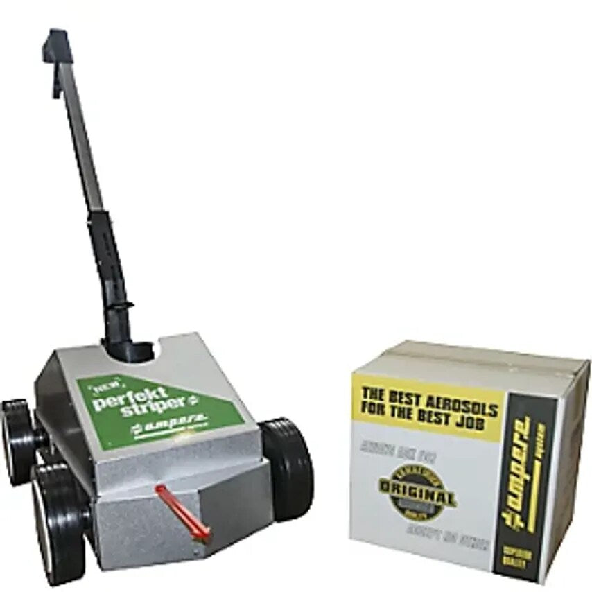 Ground Marking Paint Set - Marking Trolley With 12 Cans Of Traffic Extra Paint - White