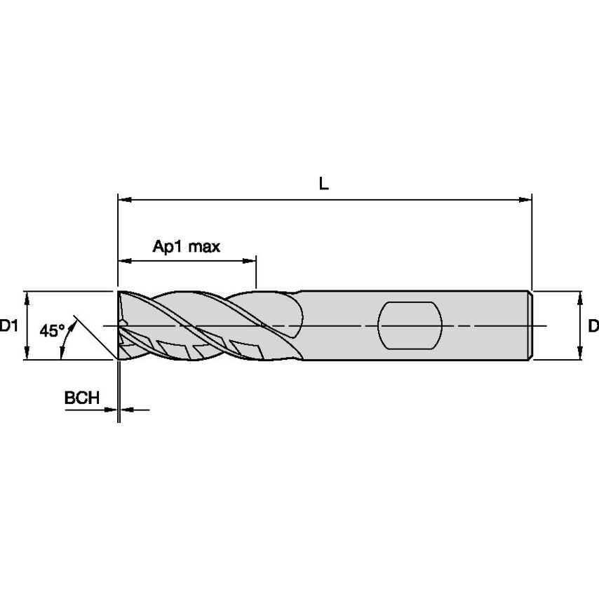 H1TE4CH0750L225HB Harvi I TE 3/4X3/4X2 1/4X5 CHF