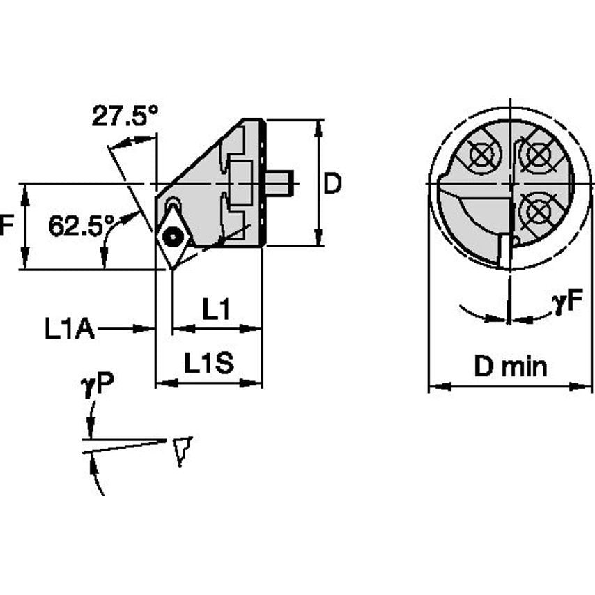H2532SDPCR07 Boring Head D25, 0MM DMIN32, 0MM