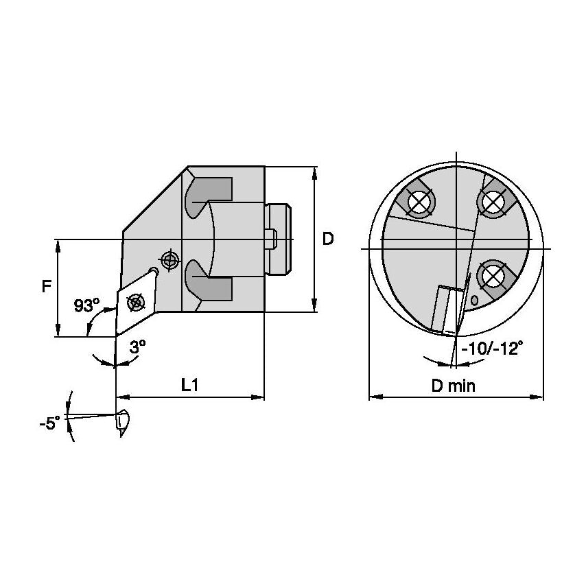 H32PDUNR15 P Boring Head D32, 0MM L41, 3MM