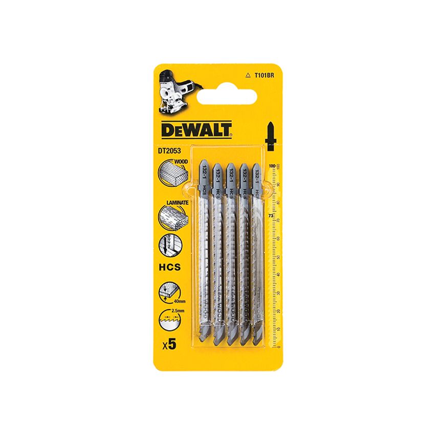 HCS Wood Jigsaw Blades Pack of 5 T101BR DEWDT2053QZ
