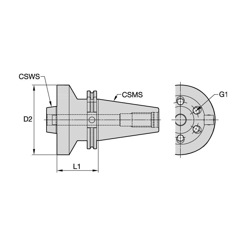 HSK100ABTF46070M HSK100A BTF46 Adapter L1=70MM