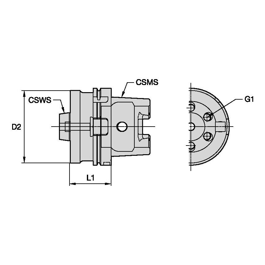 HSK100ABTF46265 HSK100A BTF46 Adapter L1=2.65"