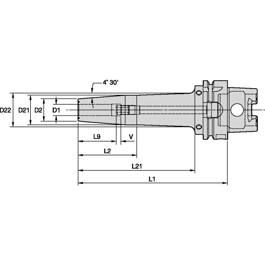 HSK125AHPVTTHT075453 HSK125 Shrink Fit HT 3/4" L4, 53