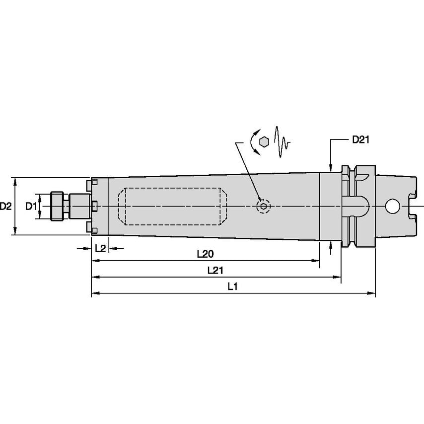 HSK125ATDSMC0751050 3/4" Tunable Shell Mill HSK125