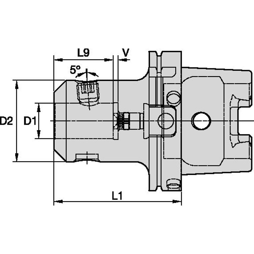 HSK125AWNA200600 HSK125A Whistle Notch Adapter 2"