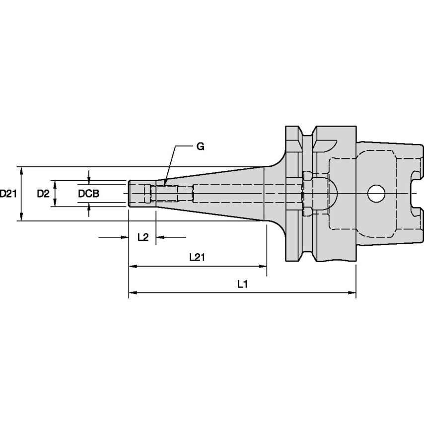 HSK63AST10084m HSK63A Screw on Adapter