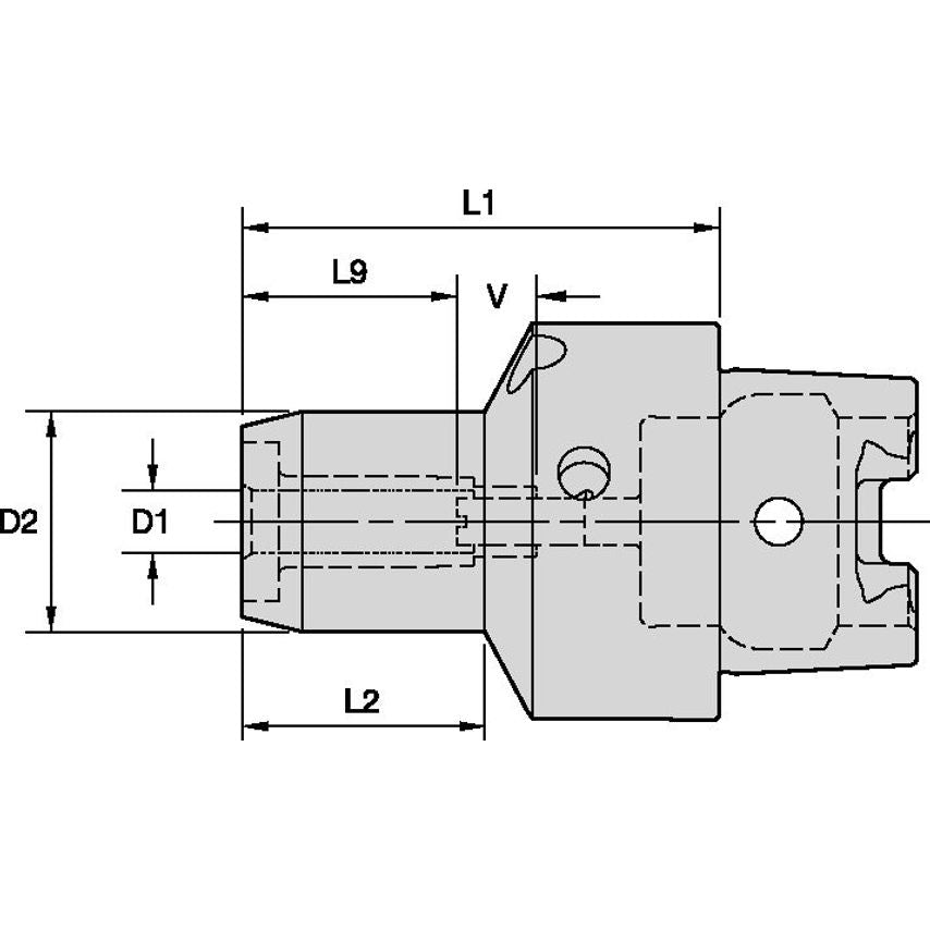 HSK63CHC08060m HSK63C HP Hydraulic Chuck 8 x 60m