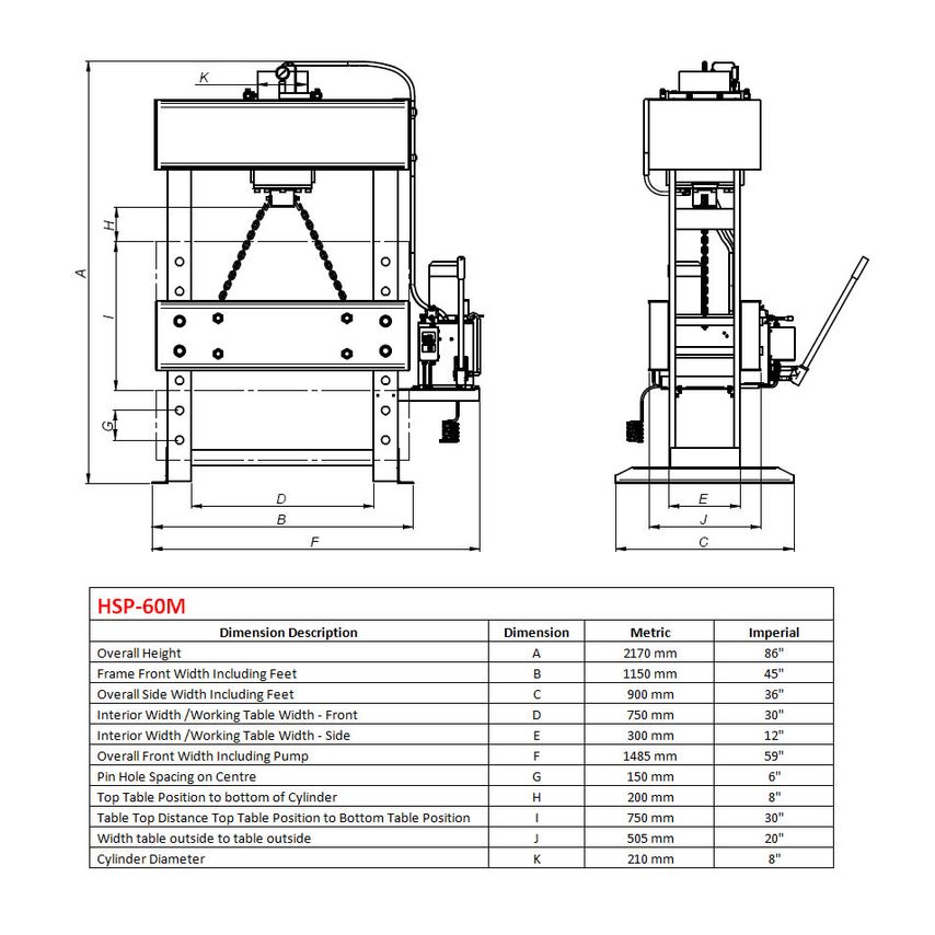 HSP-66M Hydraulic Workshop Press