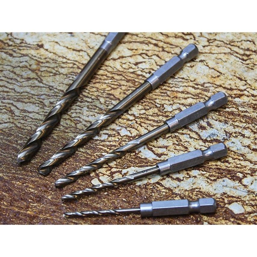 HSSE M35 Cobalt Quick-Change Impact Drill Bit Set, 5 Piece FAIQCSET5