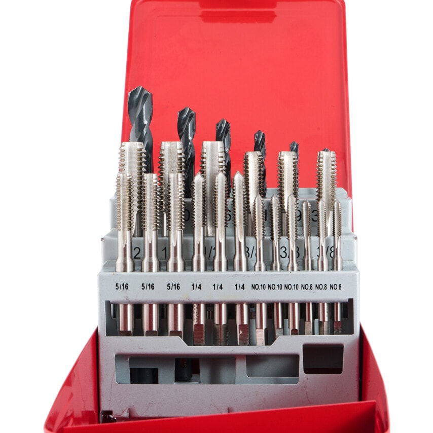 HSS Combination Drill & UNC Tap Set NO.8 - 1/2" - 24 Pieces
