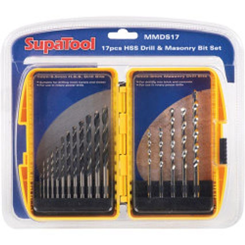 HSS Drill & Masonry Bit Set 17 Pieces