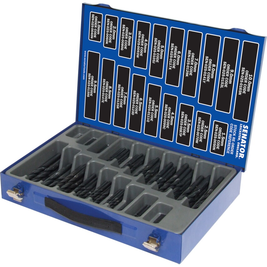 HSS Metric Workshop Roll Forged Drill Set 1-10mmx0.5mm (Set of 170)
