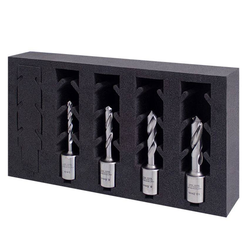 HSS SilverMax Weldon Twist Drill InsertFoam Set - 1/4", 5/16", 3/8", 7/16", 1/2"
