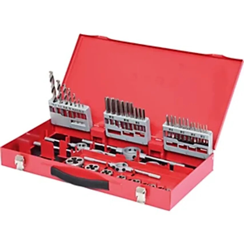 HSS Tap and Die Set 44 Parts Industrial Case