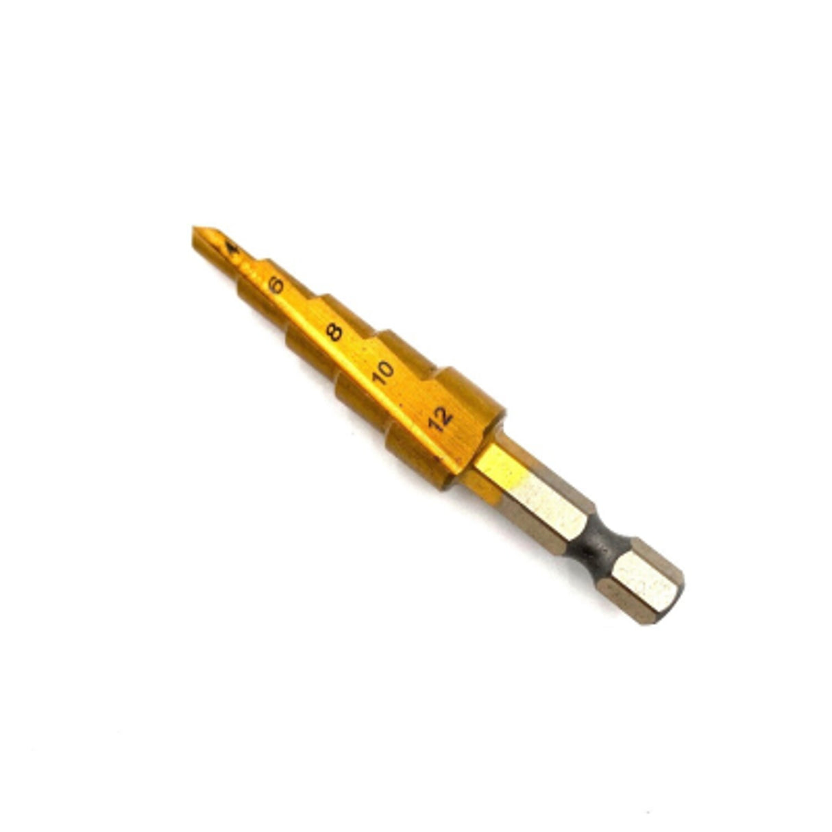 HSS Tin-Coated 4 - 12mm Step Drill with 1/4in Shank