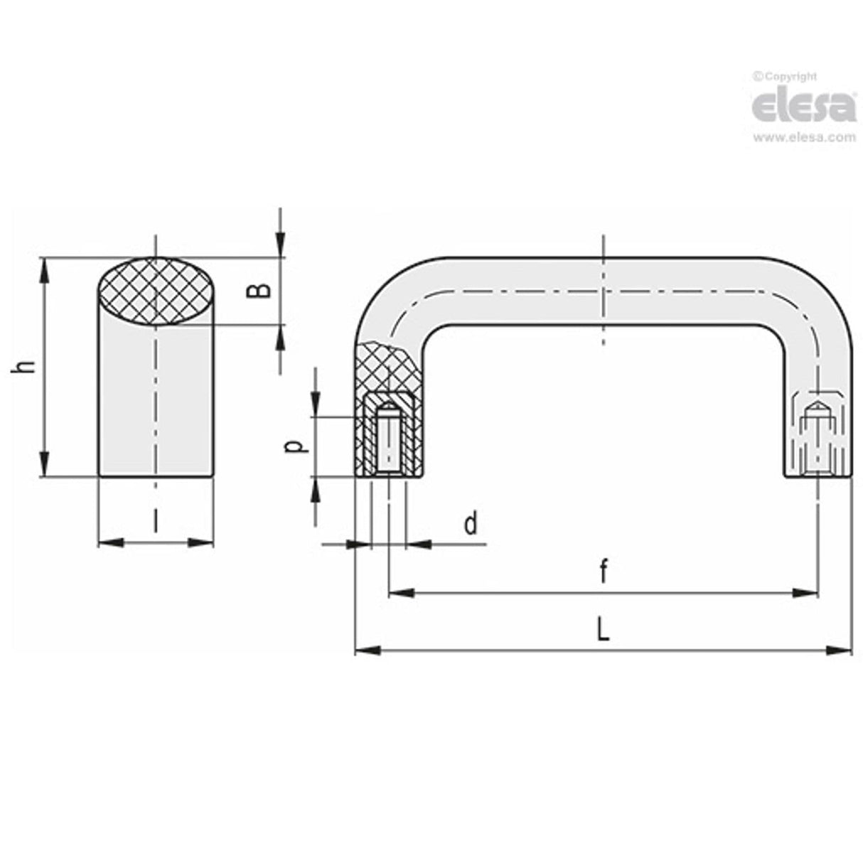 HT Bridge handle-M.643/140 B-M8 HT