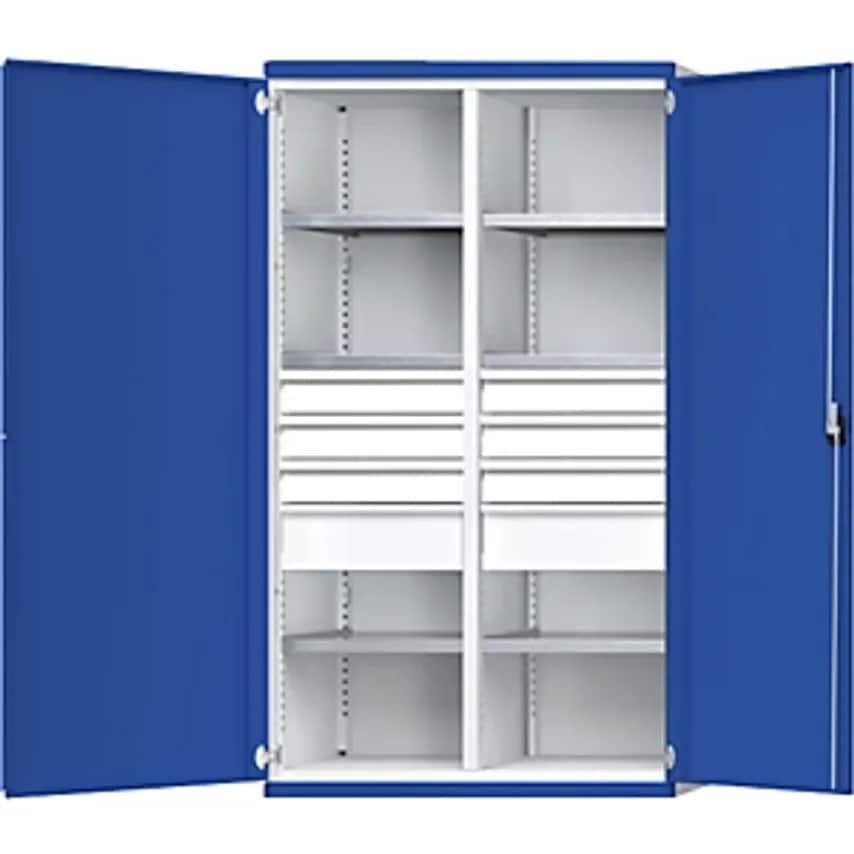 Heavy Duty Cupboard With Centre Partition - 8 Drawers: 6 X 120