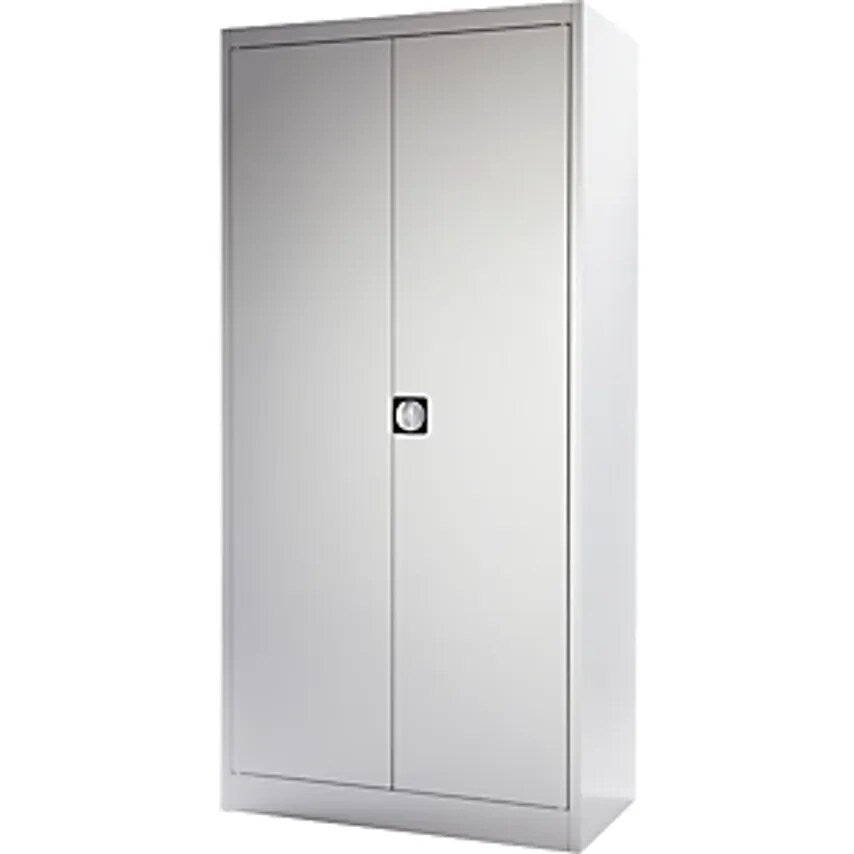 Heavy Duty Double Door Cupboard, HxW 1950 X 950mm, Depth 600mm, Light Grey