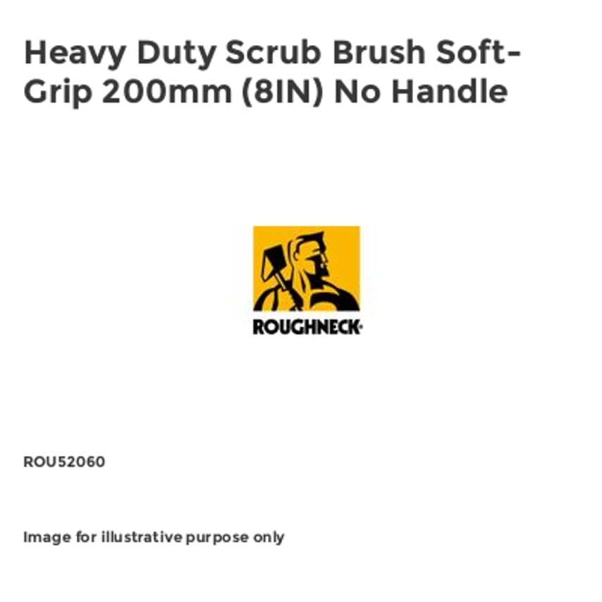Heavy Duty Scrub Brush Soft-Grip 200mm (8IN) No Handle ROU52060