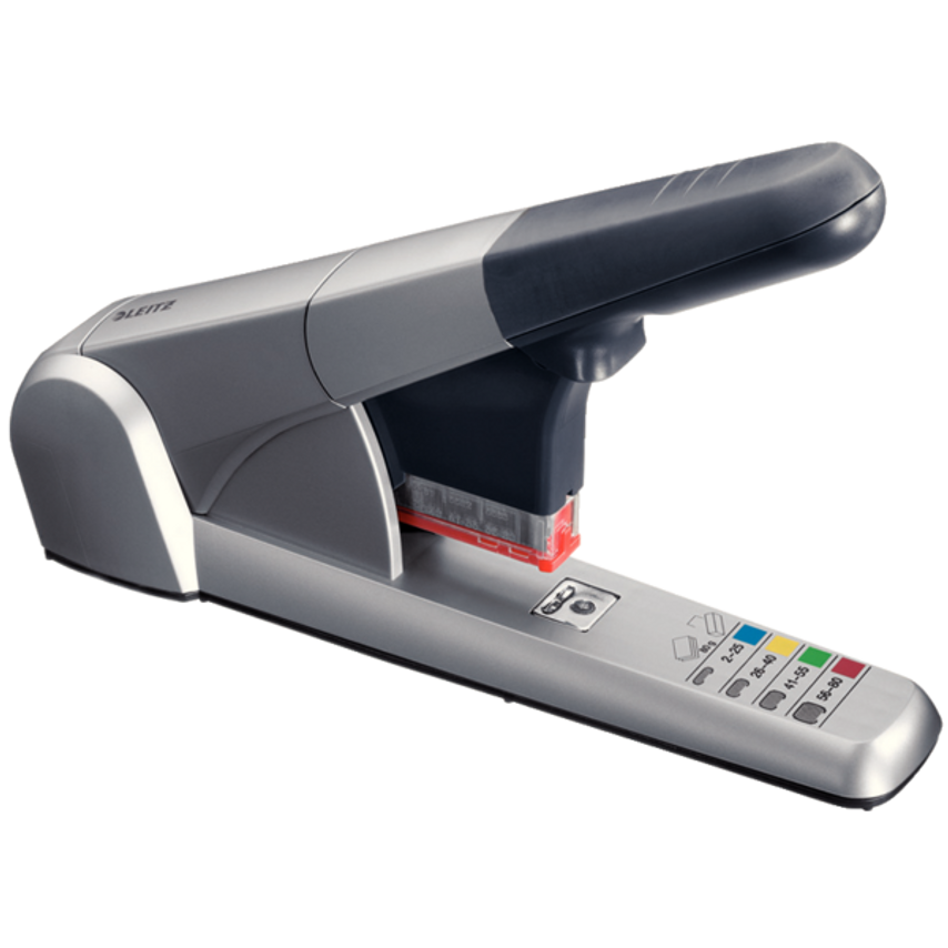 Heavy Duty Stapler 80 Sheets. Efficient Stapler for Heavy Duty Tasks Includes Staple Cassettes Silver