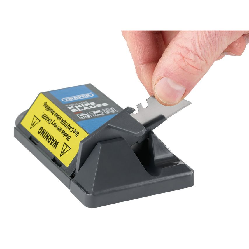 Heavy Duty Trimming Knife Blades with Single Blade Dispenser Pacl of 100