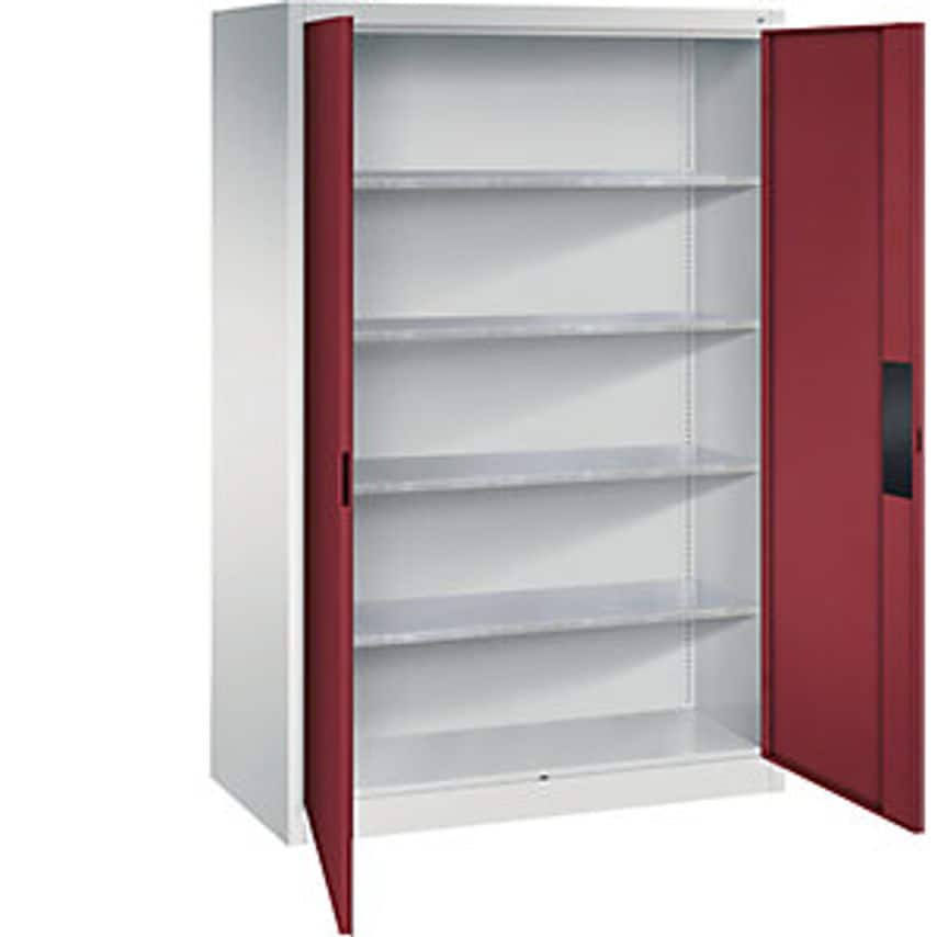 Heavy Duty Workshop Cupboard, Width 1200mm, Depth 600mm, Ruby Red Door