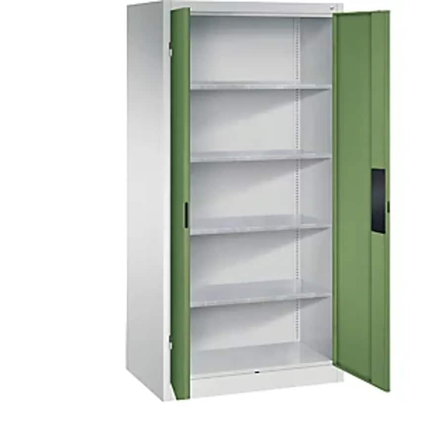 Heavy Duty Workshop Cupboard, Width 930mm, Depth 600mm, Reseda Green Door