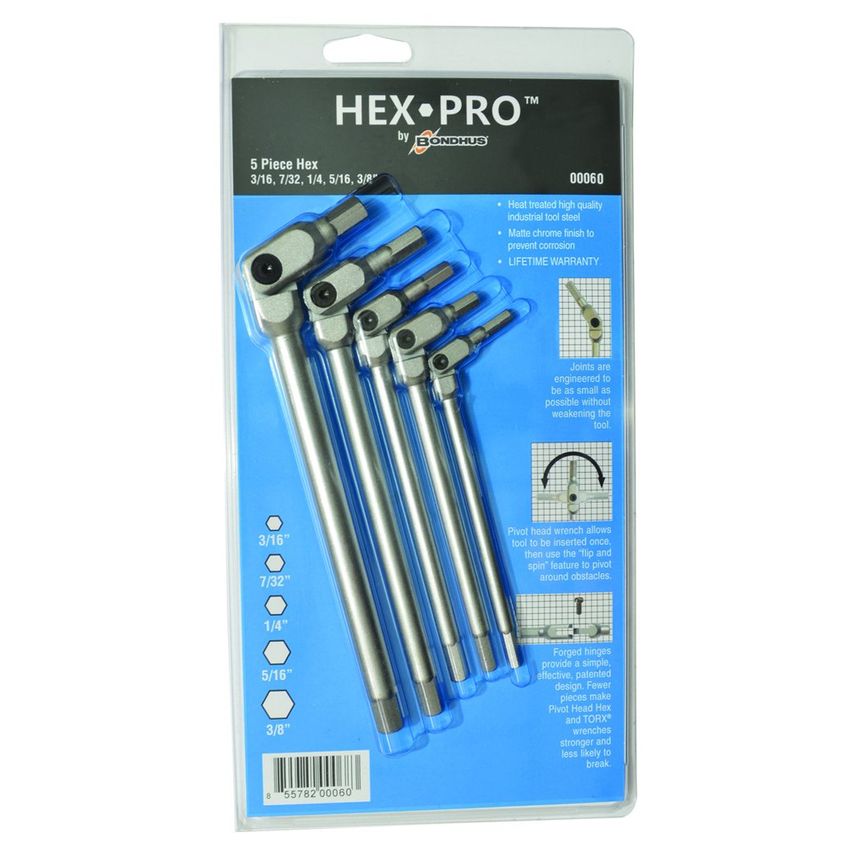 HexPro Set5 Piece 3/16-3/8 Ref 00060 Clam, 0060