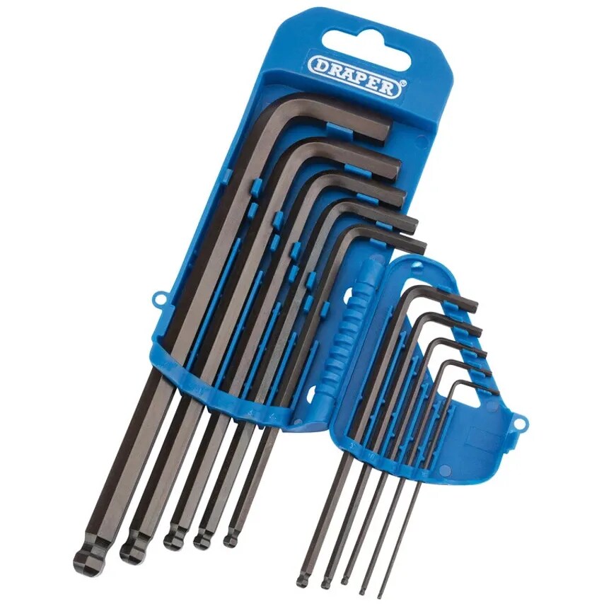 Hex Key 10 Piece Imperial Ball End 1/16-3/8IN Chrome Vndm Steel I