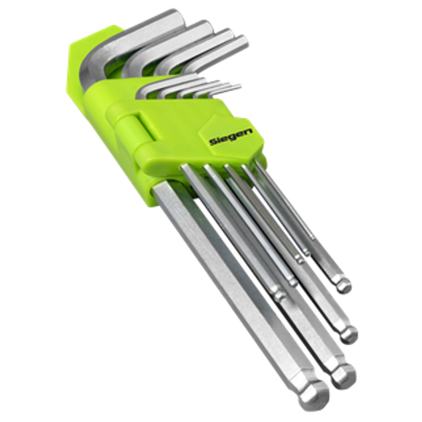 Hex Key Set Long Ball-End 9pc - Imperial - S01261