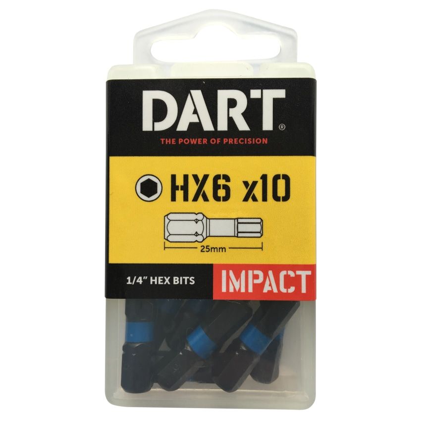 Hex No.6 Impact Driver Bit - Pack 10