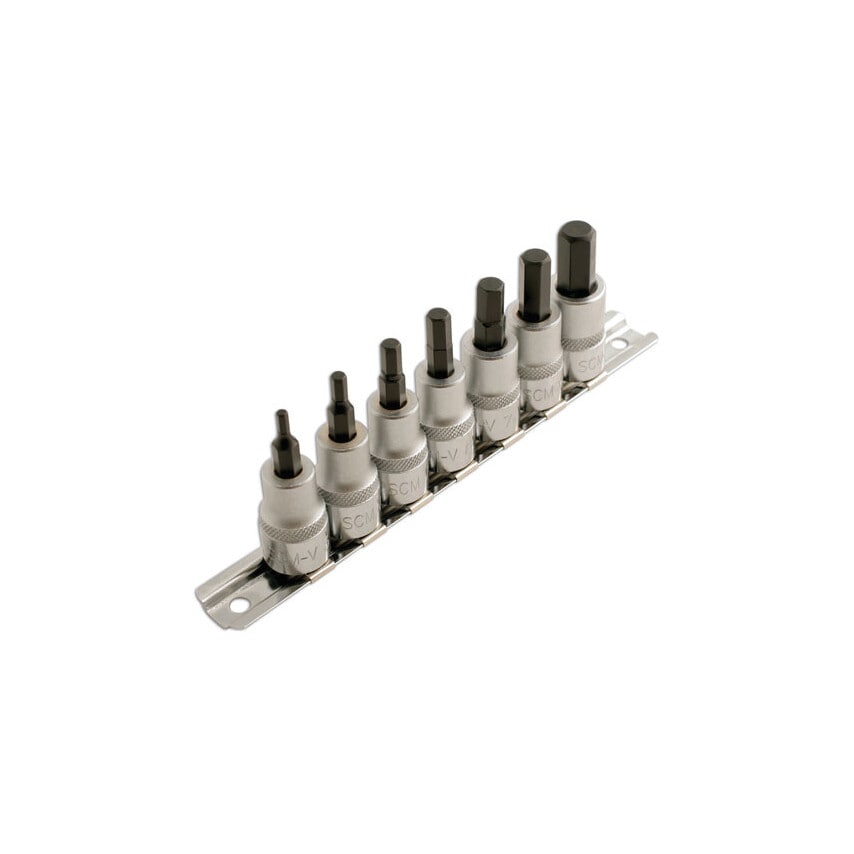 Hex Socket Bit Set 3/8"D 7 Piece