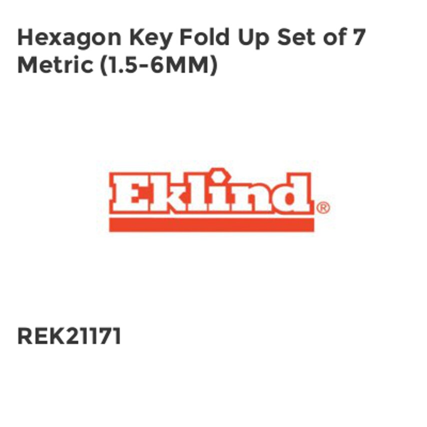 Hexagon Key Fold Up Set of 7 Metric (1.5-6mm)