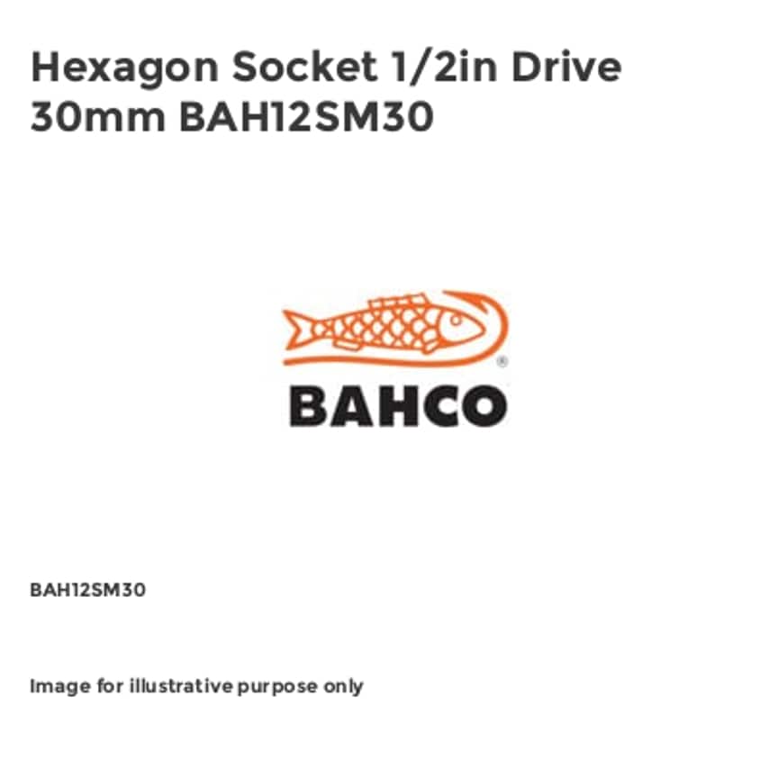 Hexagon Socket 1/2in Drive 30mm BAH12SM30