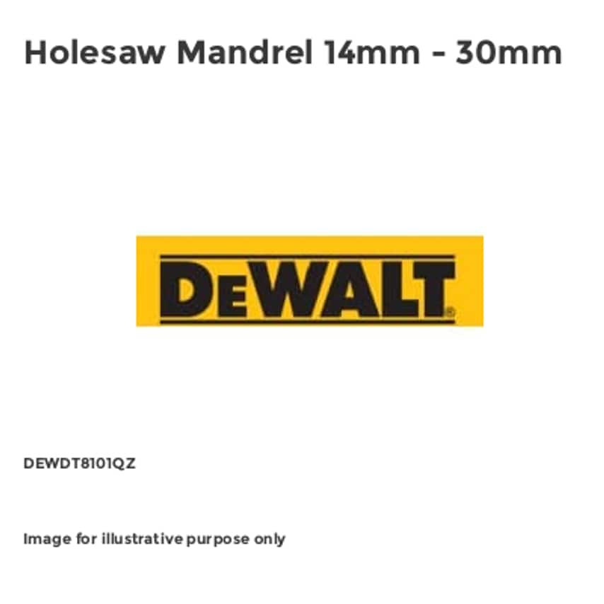 Holesaw Mandrel 14mm - 30mm DEWDT8101QZ