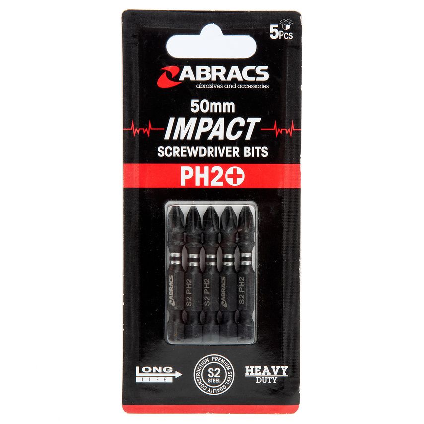IPH25005 PH2 Impact Screwdriver Bits 50mm, Pack of 5
