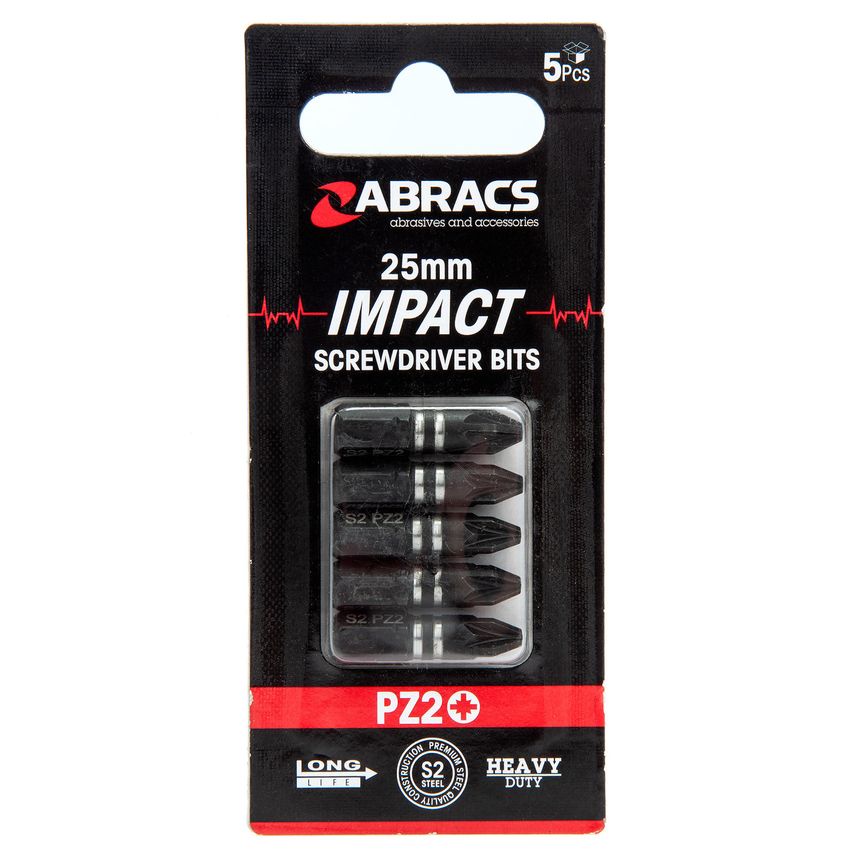 IPZ22505 PZ2 Impact Screwdriver Bits 25mm, Pack of 5