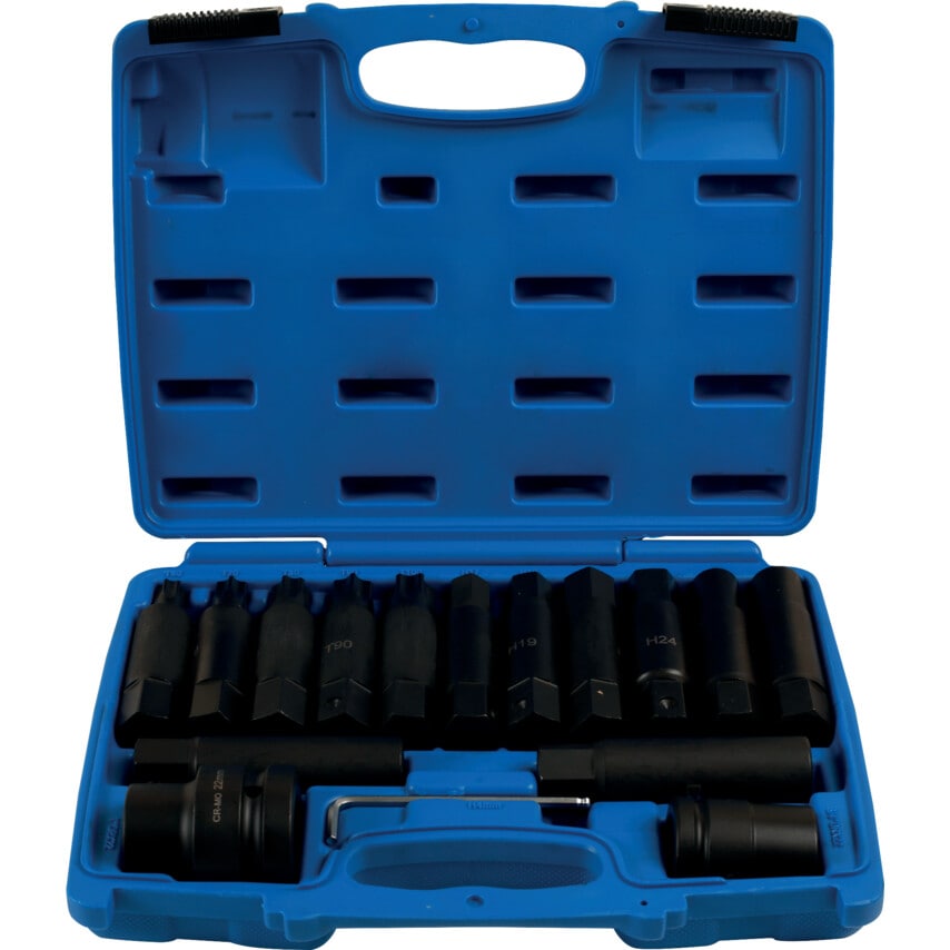Impact Bit & Socket Set 3/4inch Drive & 1inch Drive 16-Pieces