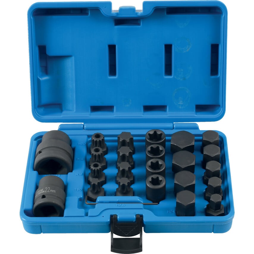 Impact Bit & Socket Set 3/4inch Drive & 1inch Drive 24-Pieces