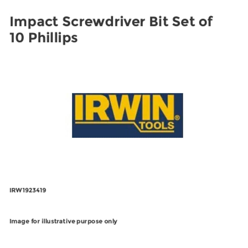 Impact Screwdriver Bit Set of 10 Phillips