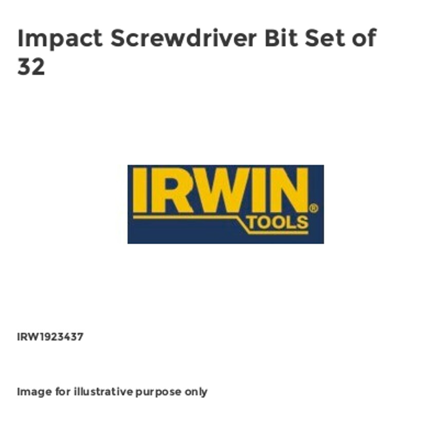 Impact Screwdriver Bit Set of 32 IRW1923437