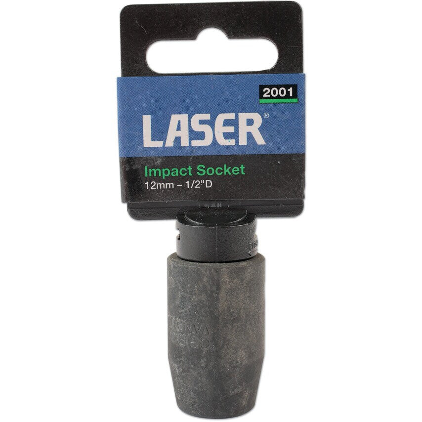Impact Socket 1/2"D 12mm with Retail POS