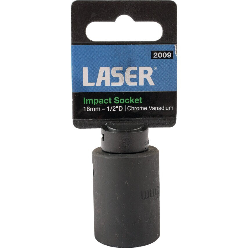 Impact Socket 1/2"D 18mm with Retail POS