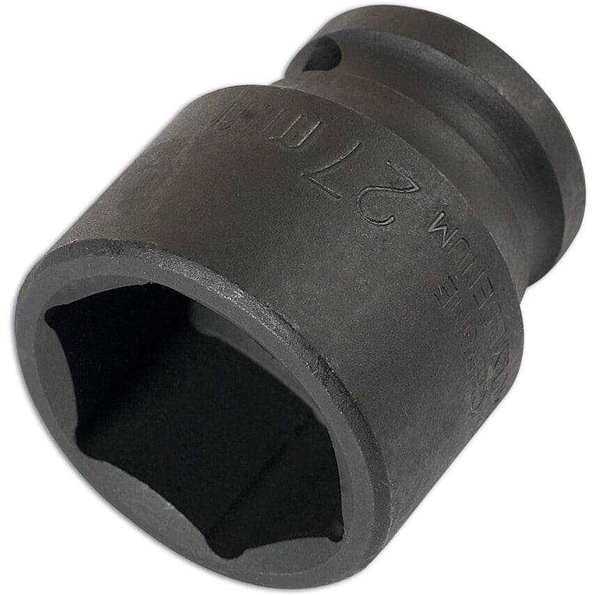 Impact Socket 1/2"D 27mm with Retail POS