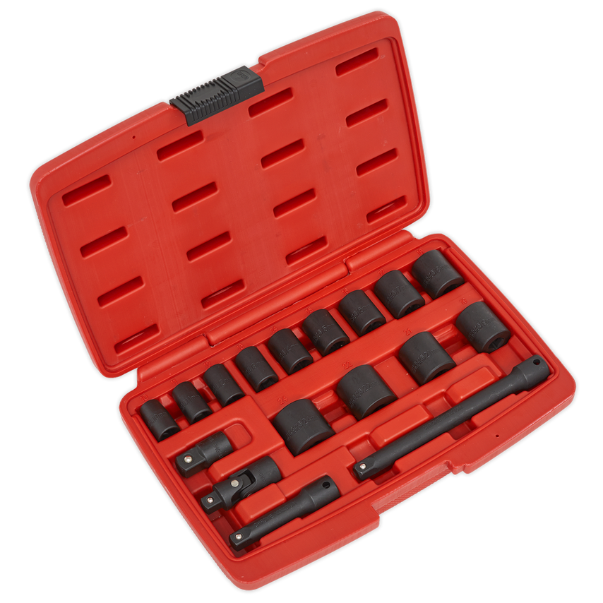 Impact Socket Set17 Piece 3/8" Square Drive Metric